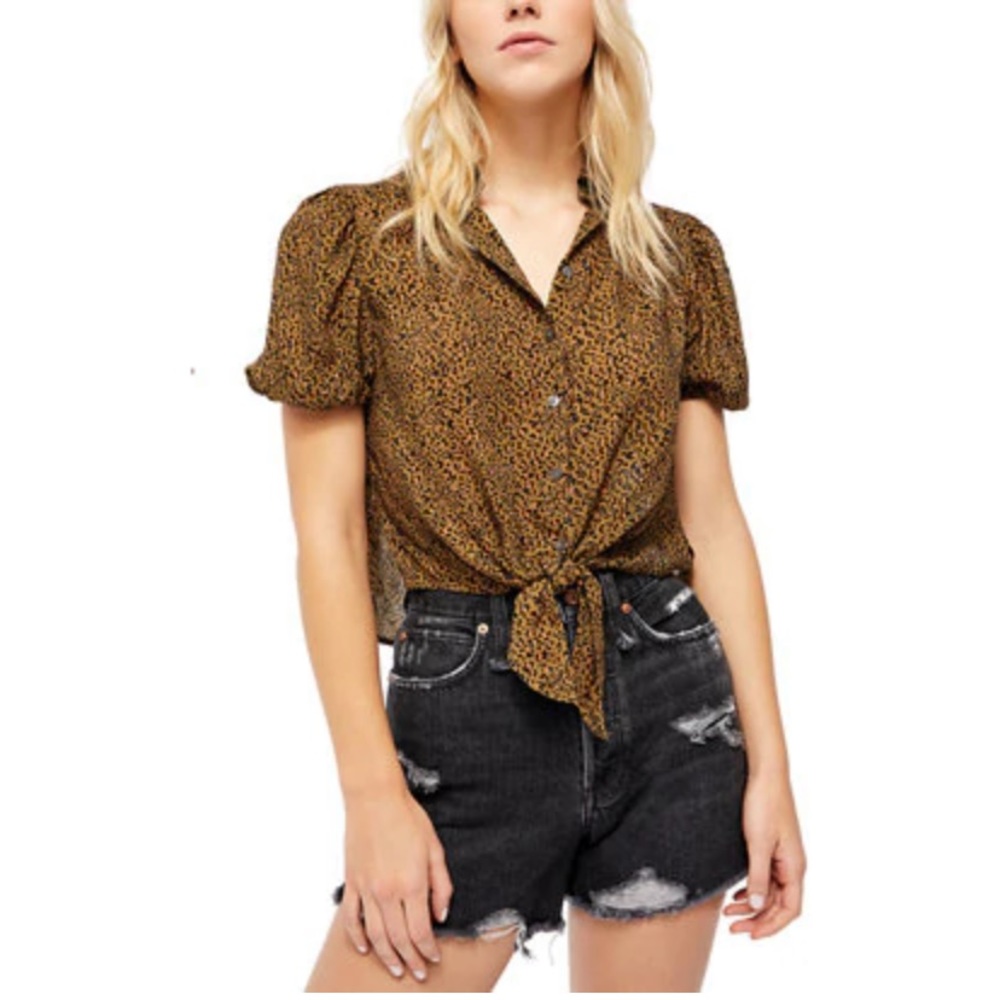 Free People Celia Printed Blouse